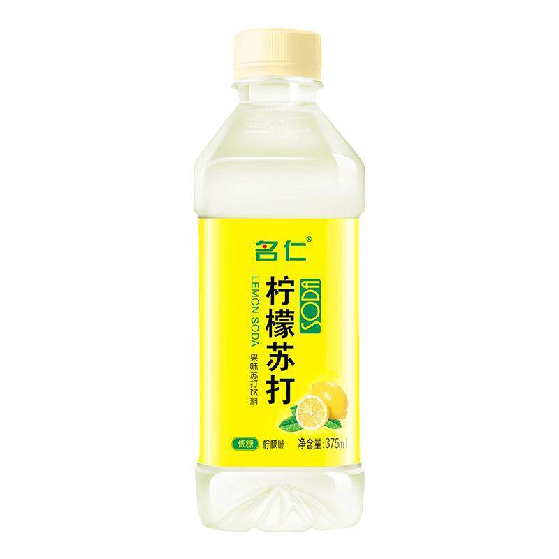 名仁苏打水375ml瓶装柠檬味整箱薄荷风味国产苏打水饮品饮料