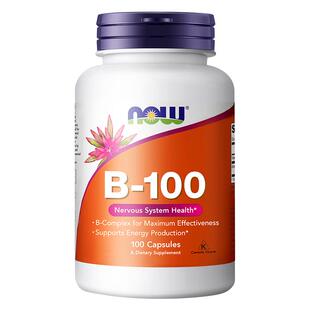 【自营】NOW复合维生素B族缓释胶囊VB群B2/B6/B12学生100mg诺奥