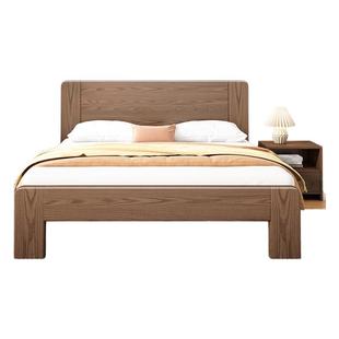 实木床现代简约家用主卧1米8双人床大床1米5出租房床1米2单人床架