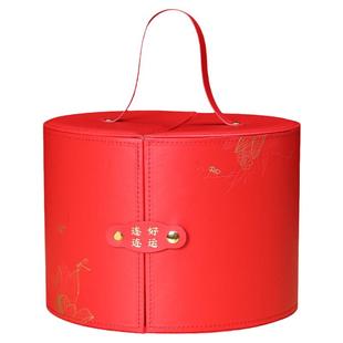 汇然新年滋补品礼盒皮盒空盒好运连连礼盒高端定制礼盒可加logo