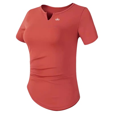 aloactive瑜伽T恤女透气V领短袖