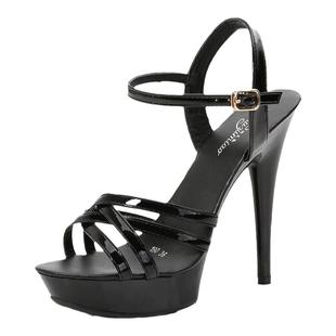 13cm钢管舞高跟鞋细跟防水台模特走秀夜场舞台演出恨天高凉鞋女夏