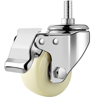 304不锈钢万向轮丝杆脚轮耐磨尼龙轮2.5寸3寸4寸5寸双轴承滑轮轮