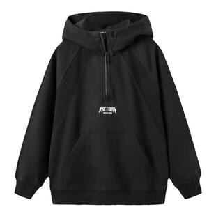 巴拉巴拉男童卫衣中大童连帽打底衫儿童黑色上衣春秋季新款童装潮