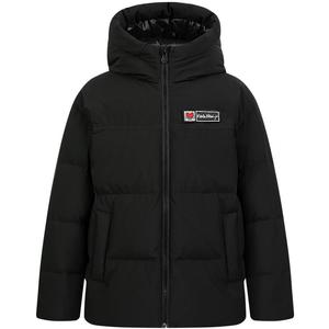 [新年]波司登奥莱冬儿童防钻绒连帽羽绒服四防红色短外套