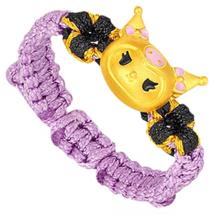 潮宏基三丽鸥酷洛米黄金戒指足金指环关节戒5D硬金礼物妇女节礼物