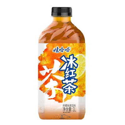 娃哈哈冰红茶柠檬味茶饮料大瓶装 1L整箱装春季爽口饮料