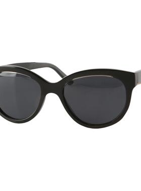 黑色水牛角太阳镜金属饰条椭圆猫眼形潮流街拍旅游度假沙滩墨镜