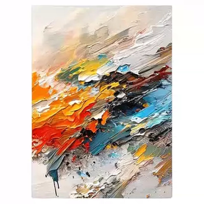 纯手绘油画高级刀画客厅玄关挂画