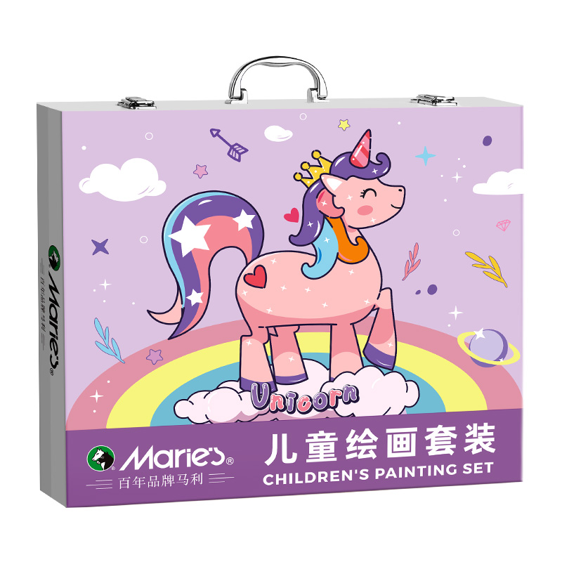 马利六一儿童节水彩笔绘画套装礼盒画笔可洗幼儿园专用可水洗无毒不脏手小学生画画全套工具彩色笔女孩礼物