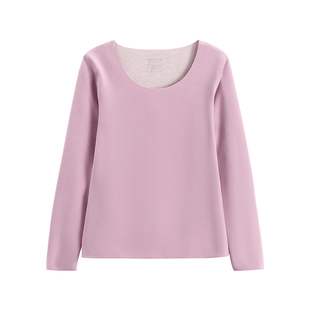 芬腾女士保暖内衣秋冬季圆领长袖秋衣女款冬天修身内穿打底衫上衣