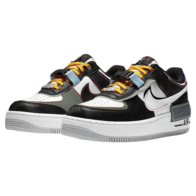 Nike Air Force 1 Shadow双勾耐磨轻便皮革低帮运动鞋男女款黑白