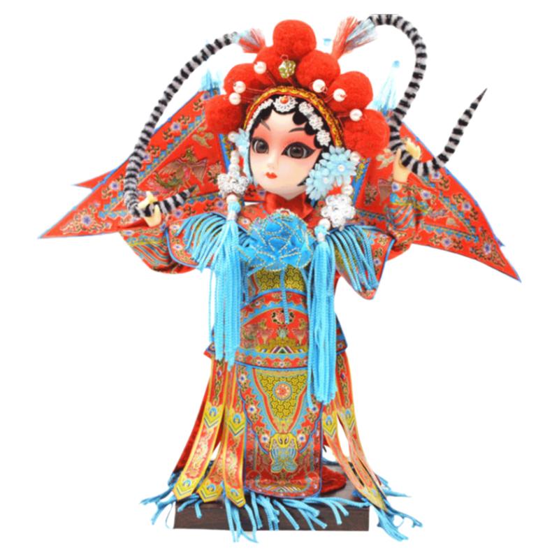 程老师绢人看大戏中国风京剧人物摆件人偶娃娃北京特色礼品送老外
