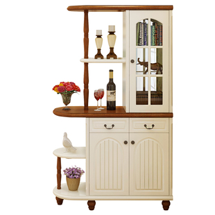 美式玄关隔断柜酒柜双面烤漆实木餐边地中海乡村客厅门厅柜间厅柜