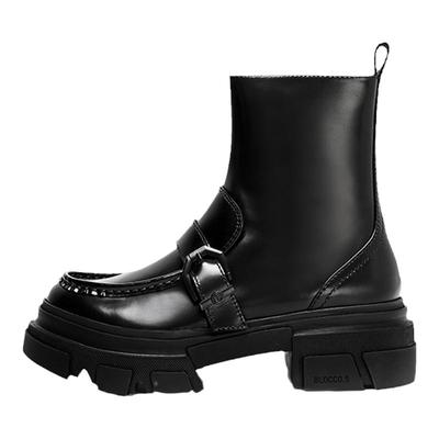BLOCCO5冬厚底时尚侧拉链马丁靴