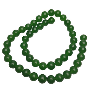 菠菜绿玉髓翡翠玉圆珠子DIY手链项链半成品非新疆和田玉碧玉散珠