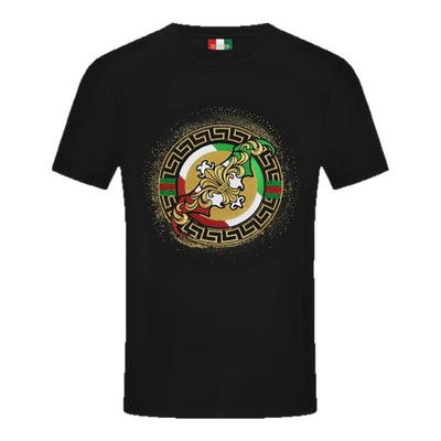 JEDOSS/爵迪斯男装2025春夏新款炫彩经典lOGO刺绣贴布短袖T恤011