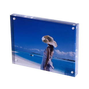 亚克力强磁双面相框56781012寸水晶相架桌面装饰摆件支脚倾斜像框