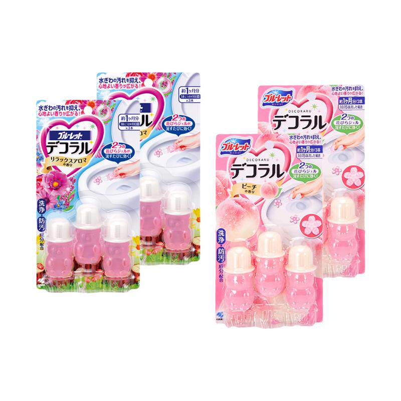 小林制药马桶开花凝胶7.5*3支蜜桃香百花香2组装 临期27年4月