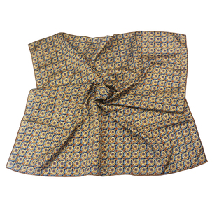 阿美咔叽复古男士丝巾扣美式印花个性方巾领巾军绿酒红嘻哈女士