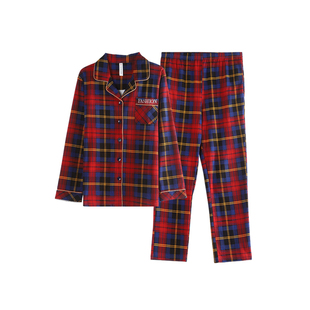 睡衣女士春秋款纯棉长袖套装全棉2025年新款秋冬加大码格子家居服