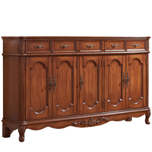 美式别墅实木鞋柜丨欧式奢华五门中式家用大容量进入门口玄关柜