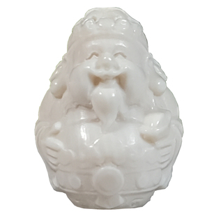 猛犸牙雕财神吊坠单珠散珠diy配件背云菩提文玩手串隔珠侧挂配饰