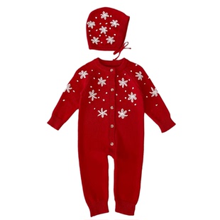 宝宝衣服女婴儿公主女孩红色喜庆百日宴女宝秋装拜年外出百岁礼服