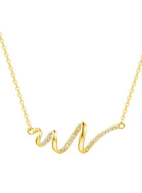 925纯银项链女心跳锁骨链