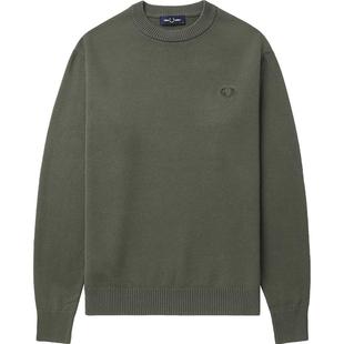 FRED PERRY男士休闲针织衫冬季新款麦穗刺绣宽松圆领潮K8552