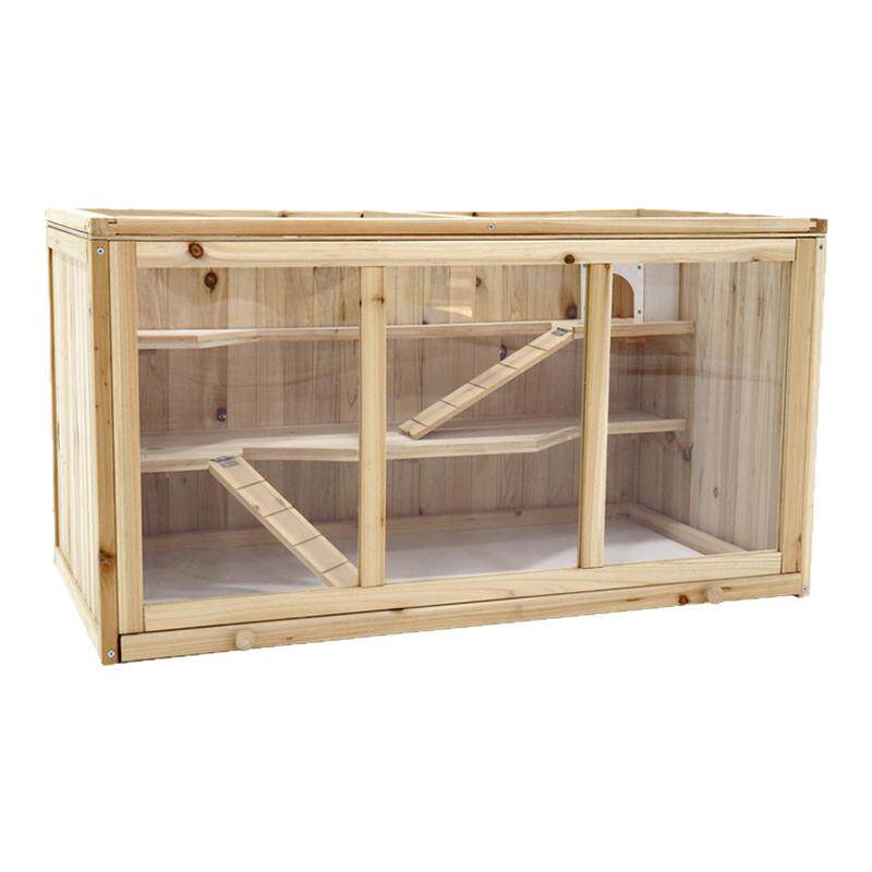 实木芦丁鸡饲养箱亚克力透明窗口