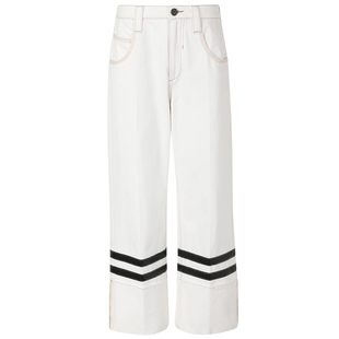 VVNK JANE PLUS春季新品百搭8分卷边白牛仔裤子女J311859212C