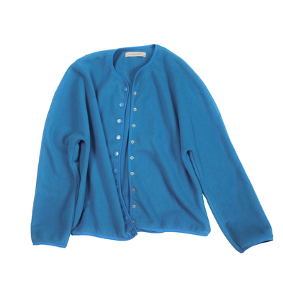 时髦的宝石蓝摇粒绒开衫