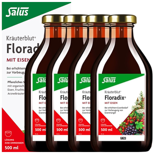 Floradix 德国铁元补铁口服液铁剂女性孕妇孕期养血铁元素500ml*4