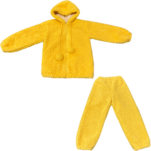 Bananagirl睡衣女士新款冬季珊瑚绒加厚连帽套装加绒家居服可外穿