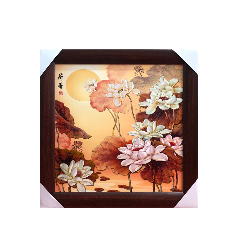 景德镇手绘中式风现代带框瓷板画