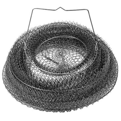 可折叠钢丝鱼护不锈钢鱼篓装鱼网