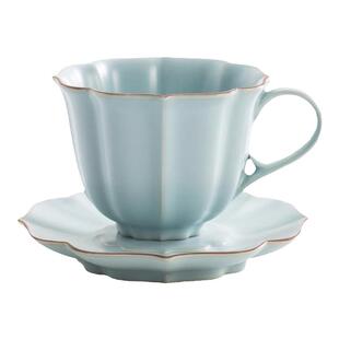 汝窑咖啡杯高档精致中国风陶瓷汝瓷下午茶杯碟套装复古中式喝水杯