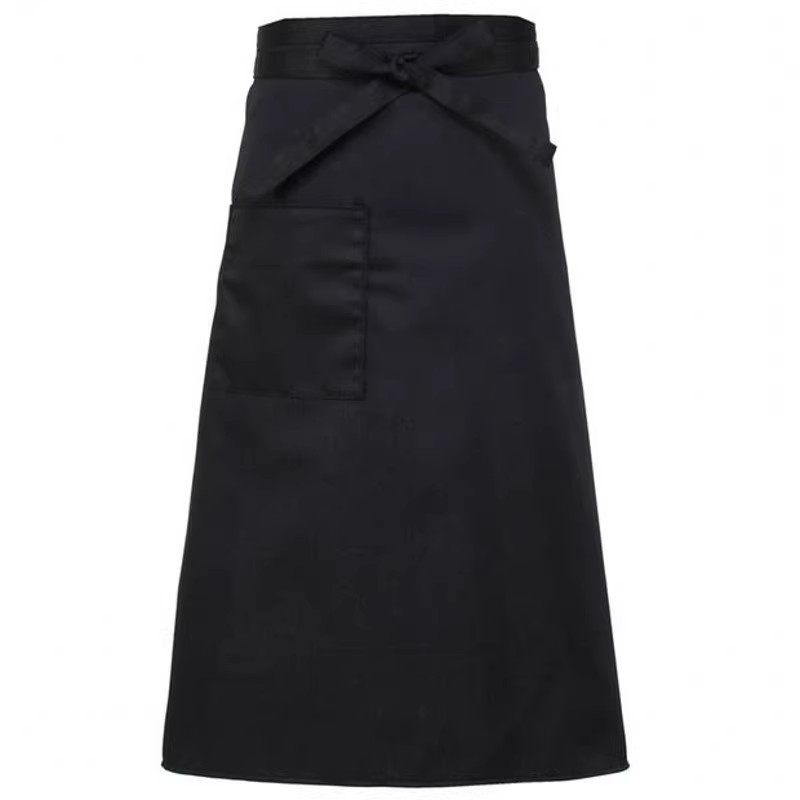 酒店西餐厅厨师黑色围裙男女烘焙厨房工作加大加长半身防泼水围腰