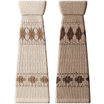 羊毛费尔岛袜套堆堆女款秋冬