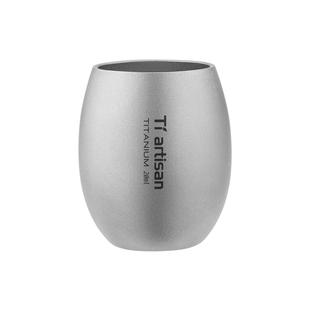 钛工匠纯钛单层小酒杯圆形酒壶套装家用便携一口白酒杯酒盅钛酒具