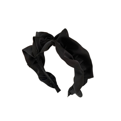 白鹿同款黑色褶皱发箍