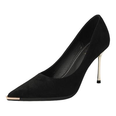 苏妃妃黑色性感尖头不累脚职业鞋