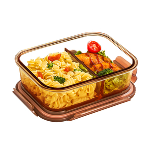 玻璃饭盒微波炉加热大容量上班族专用碗打包饭盒分格便当盒餐盒