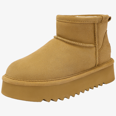 羊毛加绒雪地靴冬季棉鞋厚底