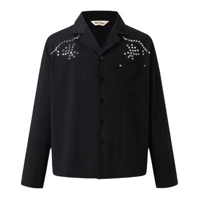 Pointless亮钉生花铆钉衬衫