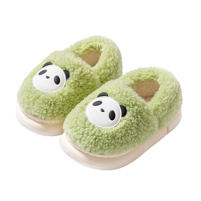 儿童包跟毛绒棉鞋室内防滑可爱