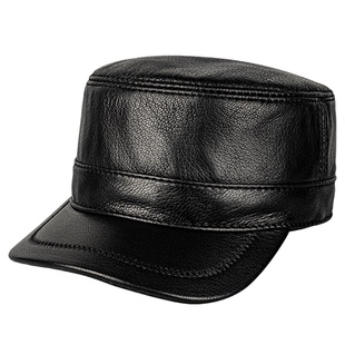 广帝 羊皮 春秋冬季真皮帽子男士薄款青中老年人保暖鸭舌帽平顶帽
