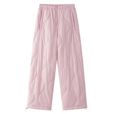 绗缝羽绒休闲裤90鸭绒直筒