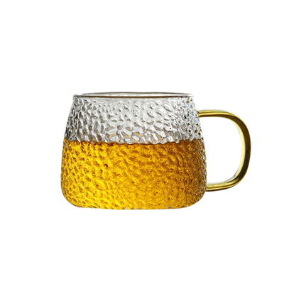 MOLA杯具家用锤木纹理玻璃杯茶杯